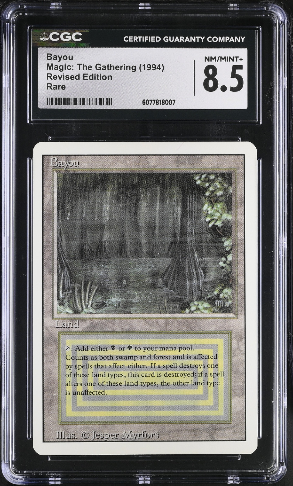 Magic the Gathering 1994 BAYOU Revised Edition CGC NM/MINT+ 8.5 Rare