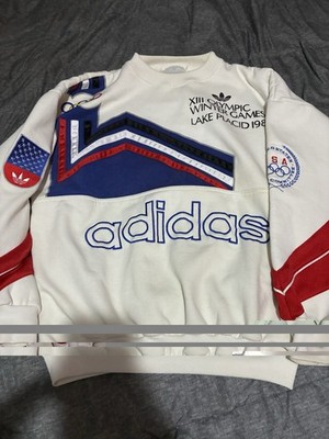 Vintage Adidas 80s Lake Placid Olympic Winter Games Crewneck Sweatshirt Size M