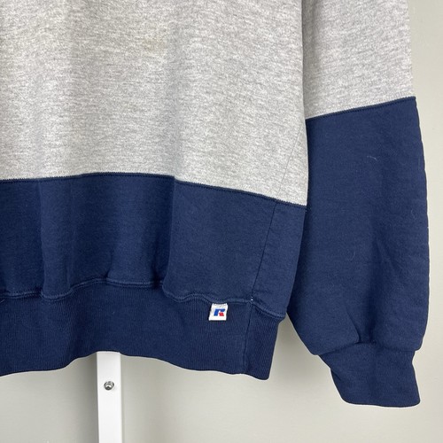 Vintage Russell Athletic Sweatshirt Size Medium Red Blue Gray Colorblock USA - Picture 3 of 6