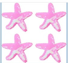 8 PCS Starfish Hair Clips for Girls Beach Sea Star Starfish Sequin Pink 2-4pk