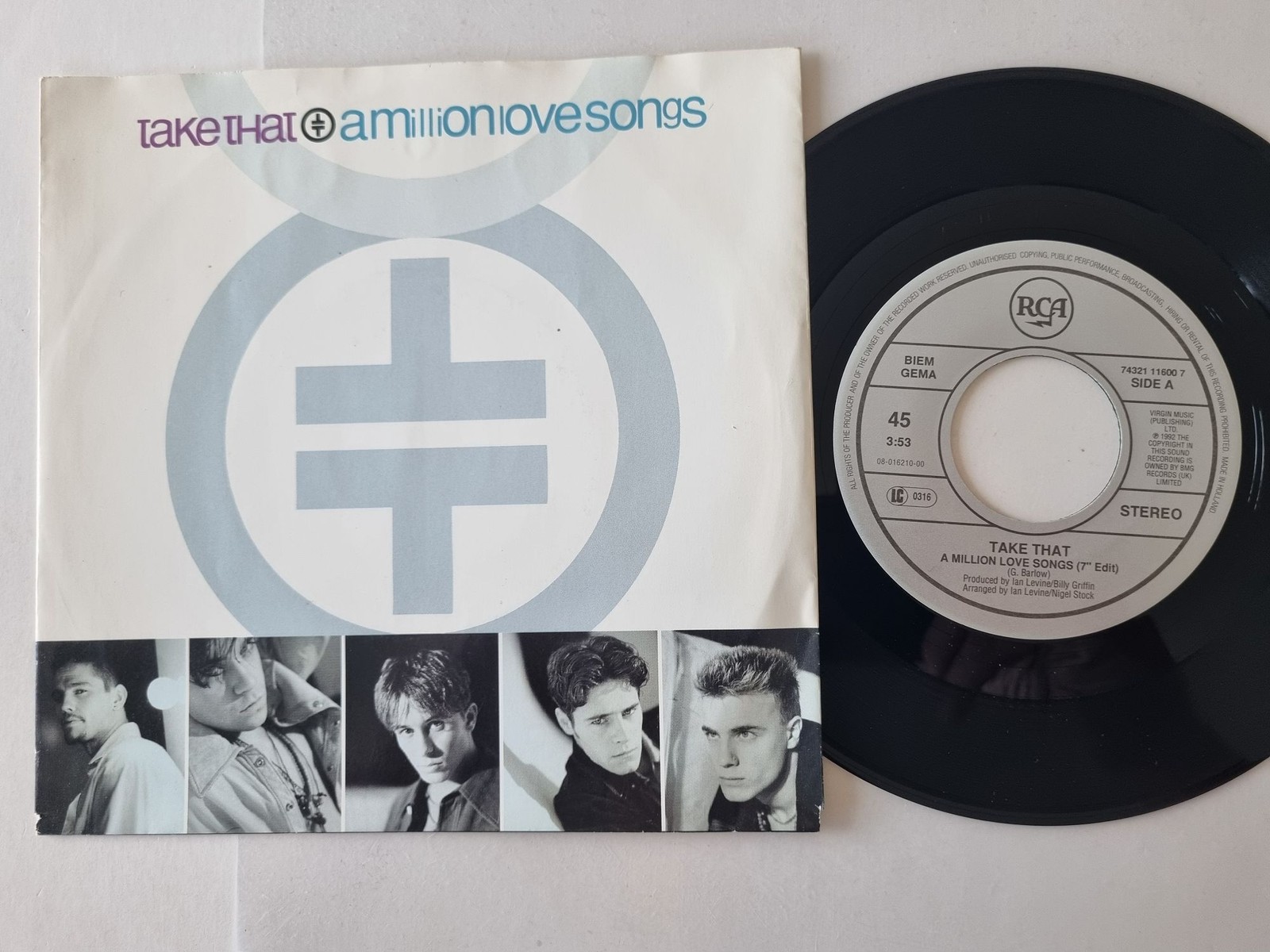 Take That/ Robbie Williams - A Million Love Songs 7'' Vinyl Holland