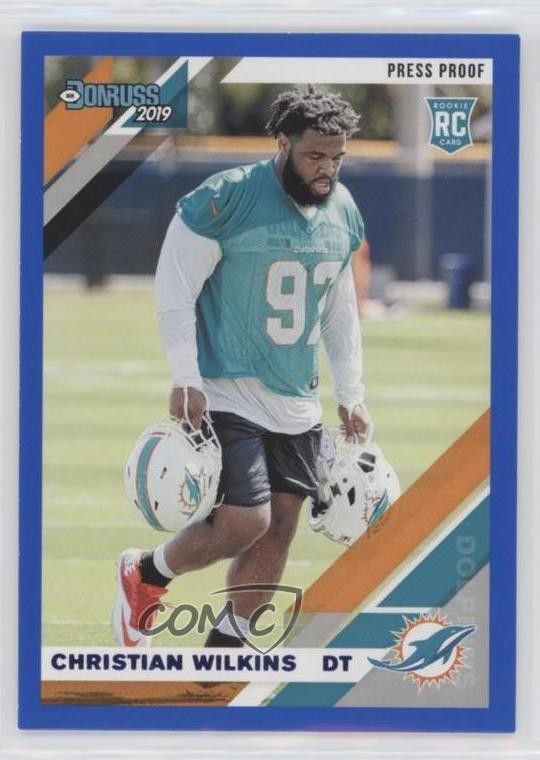 2019 Panini Donruss Rookies Press Proof Blue Christian Wilkins Rookie RC 4a0