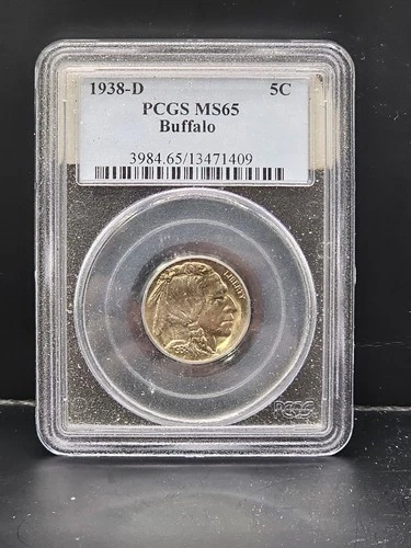1938 D Buffalo Nickel PCGS MS 65 – Gem BU – Certified