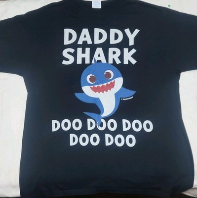 Daddy Shark Shirt Black Large Smartstudy T-shirt Funny Father's Day Gift Idea 