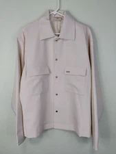 YoungLA 506 Runway Jacket Lined Snap Up Mens XL Cream Ivory Stretch