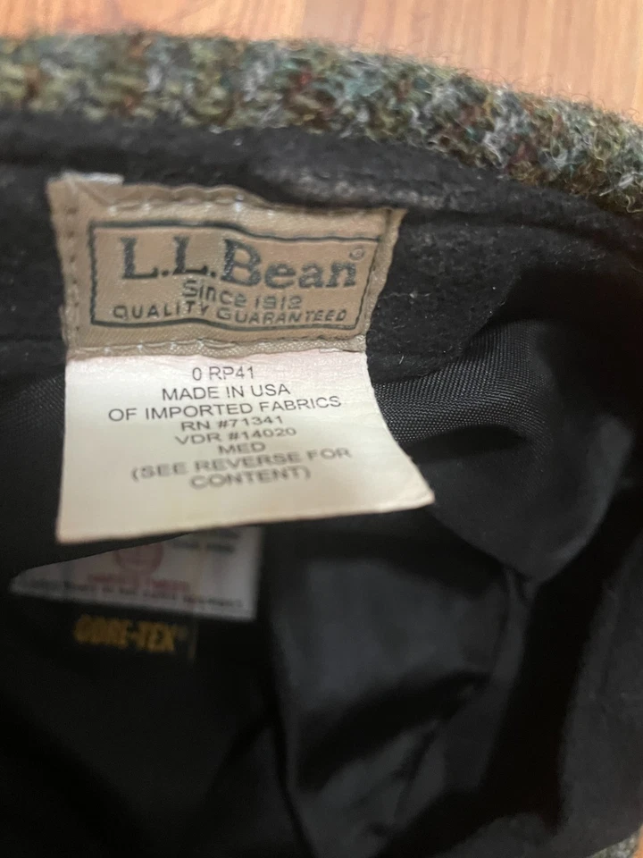 L.L.Bean Ivy Cap Mens Medium Harris Tweed Gore-Tex Waterproof Green - Image 3 of 4