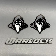 Warlock Emblem Badges Gray on Black Fender Aggressive Racing + Tailgate Badge