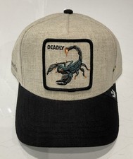 Goorin Bros The Farm Lethal Linen Deadly Scorpion Black/Natural Snapback Hat-NWT