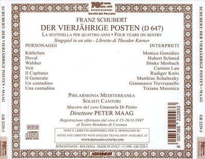 SCHUBERT / GONZALES / MAA - VIERJAHRIGE POSTEN NEW CD