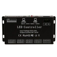 DC5V-24V 6 Channel RGB LED Controller DMX Decoder Driver Strip Module Black