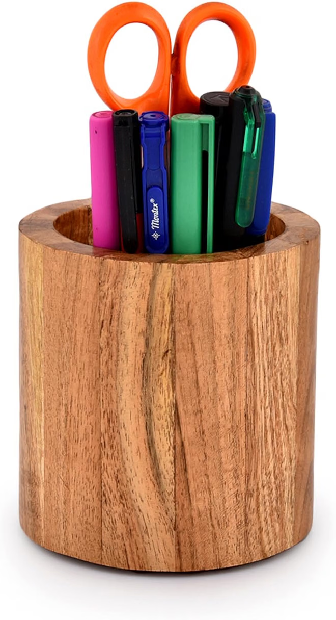 Colorable Silverware Utensil Holder Acacia Wooden Utensil Holder for Kitchen Counter ...