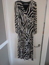 Mint Velvet Maxi Dress, Black & White, Size Small
