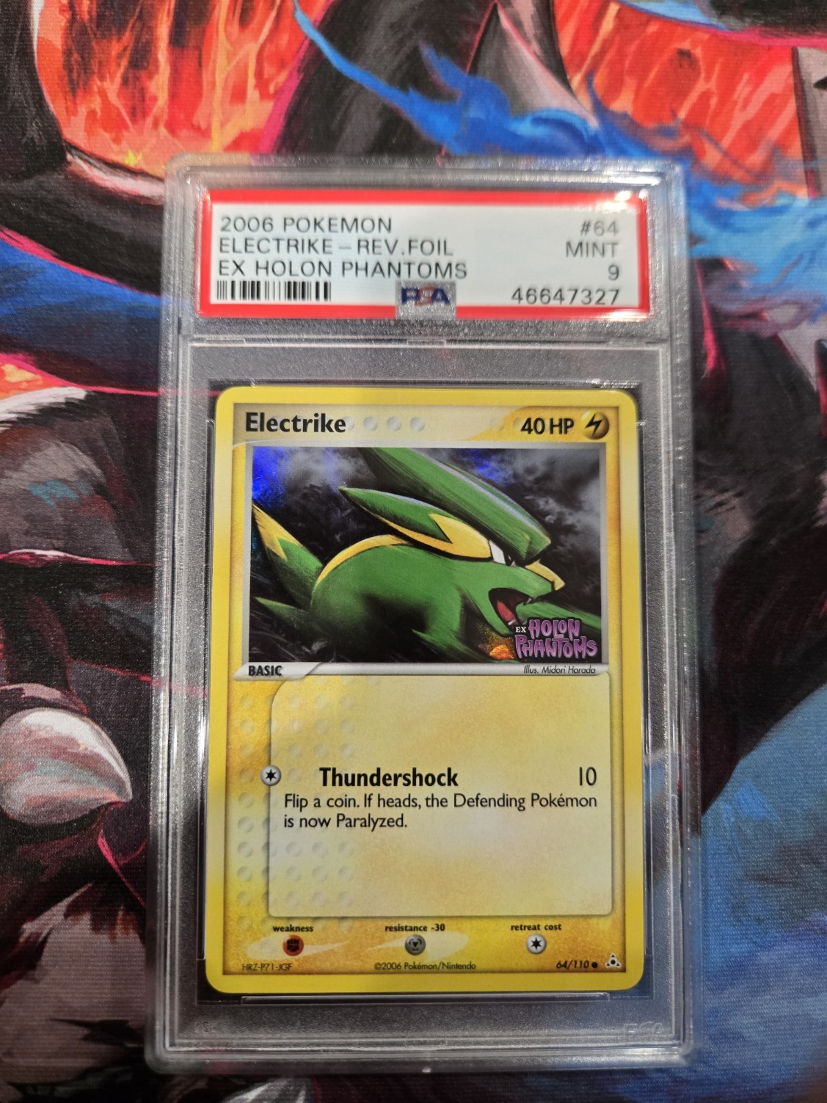 PSA 9 MINT 2006 POKEMON EX HOLON PHANTOMS #64 ELECTRIKE REVERSE FOIL CARD