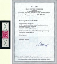 Bund Posthorn Zusammendruck S8 mit Plattenfehler I und Fotoattest