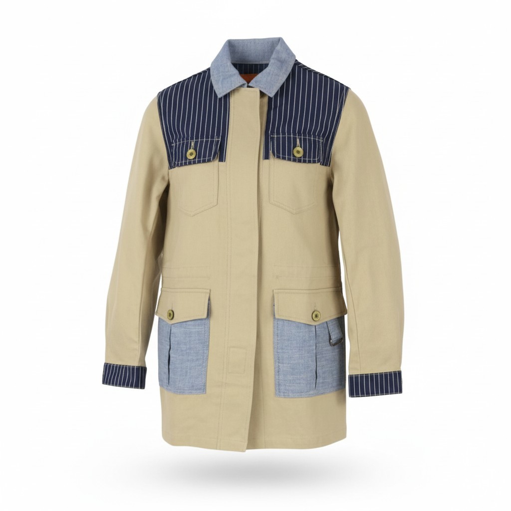 GOOD GENES Her Parka Helen Chaqueta Mujer Beige Ligera S Bolsillos