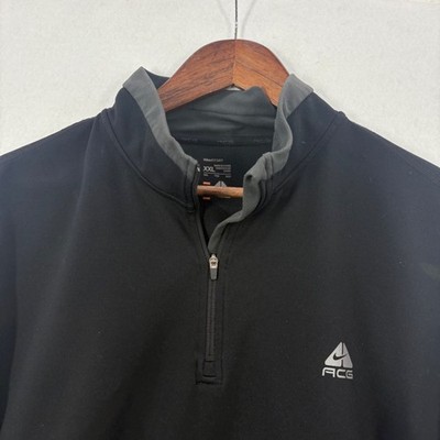 Nike FitDry ACG Mens Black Dri Fit 1/4 Zip Pullover Jacket XXL VTG 90s Athletic