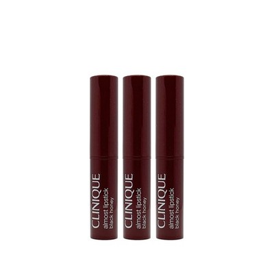 3 Pack - Clinique Almost Lipstick - Black Honey, 0.04oz / 1.2g Travel Size, NEW