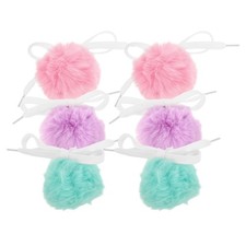 6 Pcs Pom Poms For Roller Skates With Bells Colorful Shoe Charms Decoration