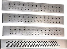 Set of 4 Steel Draw Plates: Round, Half Round, Square, and Triangle