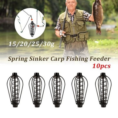 10pcs/set 6 Wire Method Swim Feeders Tackle Spring Sinker Carp Fishing Feeder