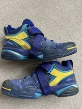 Diadora Kafelnikov Kuerten 1997 French Open Blue Yellow Vintage Tennis Shoes