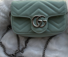 Gucci Mint Quilted Shoulder Bag Chain Strap H...