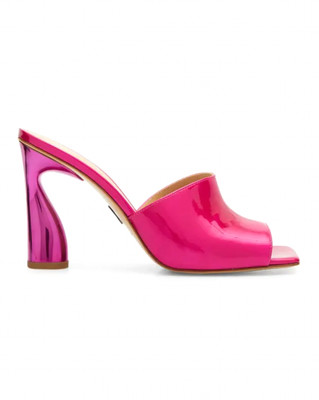 Paul Andrew Pink Patent Leather Mules 37 Sculptural Heel
