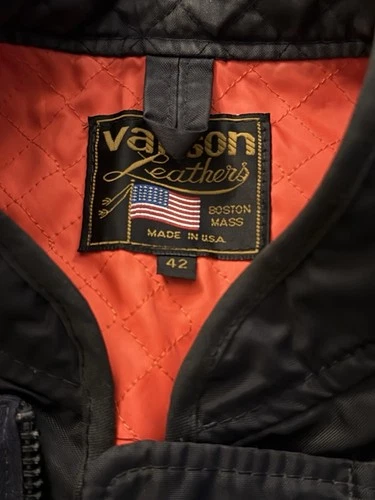 Vanson Leathers Streamliner Black Motorcycle Vest Quilted Lining Men 42 USA Made image 3