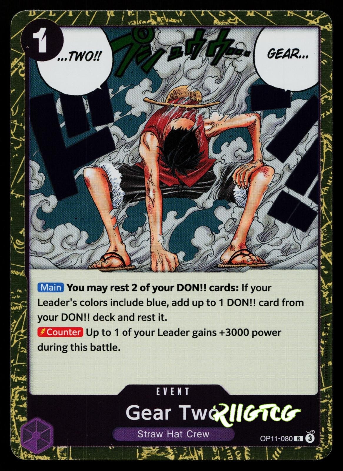 Gear Two OP11-080 A Fist of Divine Speed One Piece NM