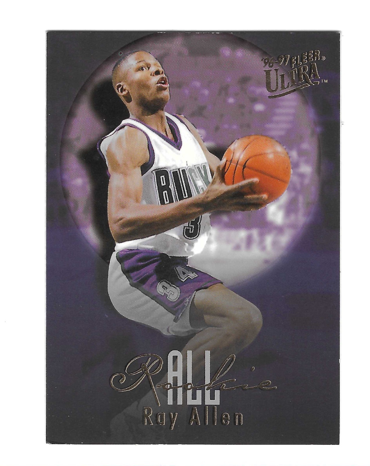 RAY ALLEN 1996-97 FLEER ULTRA " ALL ROOKIE " RC #2 $25.00 MILWAUKEE BUCKS MINT