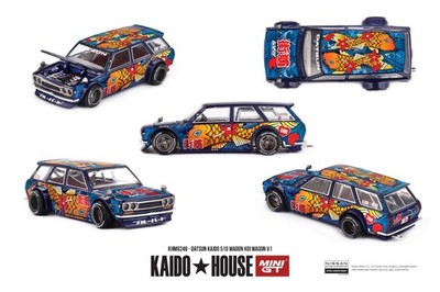 TSM MINI GT KHMG248 # Nissan Datsun 510 Wagon '' Kaido House - KOI Fische '' 1:64