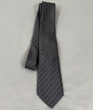 Bespoke New York Gray Blue Grid Pattern Neck Tie Men  s Classic Business 57"