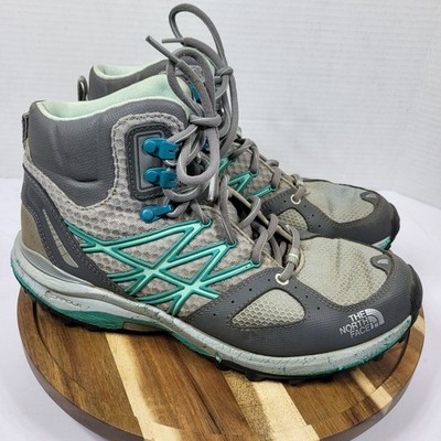 The North Face Ultra Fastpack Womens Hiking Boots Grey Teal Vibram C562 Size 8.5