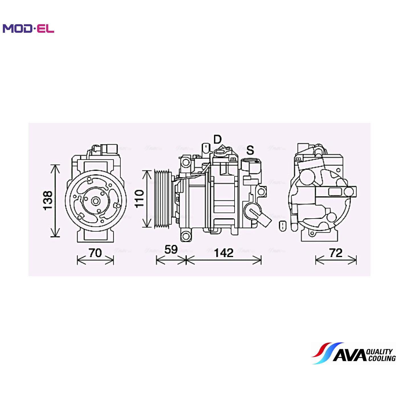 COMPRESSOR AIR CONDITIONING AIAK411 FOR AUDI A4/Allroad/S4 A5/Sportback/S5 2.0L
