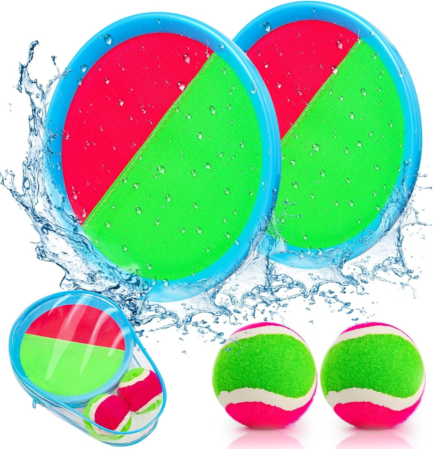 Toss and Catch Ball Set Beach Pool Toys for Kids Toddler Classic Outdoor Yard Ca