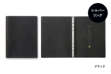 PLOTTER 5001 6-Ring Leather Binder Pueblo A5 Size Planner Cover Black NEW JP