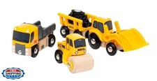 BRIO Construction Vehicles - Premium Wooden Toy Train Set  Fun a