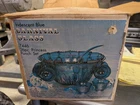 Vintage Blue Carnival Glass Princess Punch Bowl Set Indiana Glass Iridescent