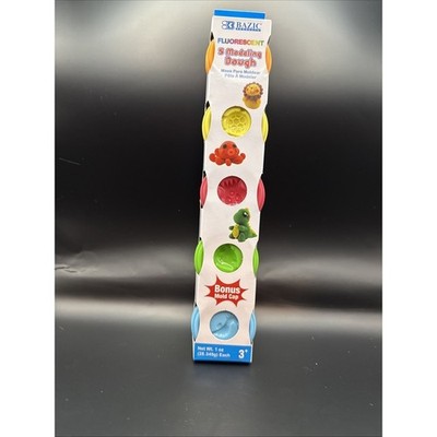 Bazic Modeling Dough Kids 5oz Neon New 5pk Bonus Mold Caps 3301