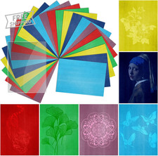 Colorful Sun Print Paper Kit, 24 Sheets Thick Cyanotype Papers with 1 Sheet Acry