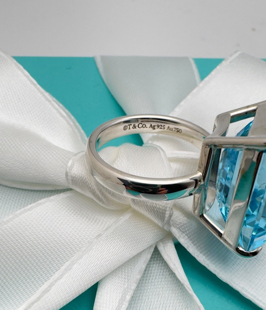 Tiffany &Co. RTT Blue Topaz Love Bugs Butterfly Ring size 6 Sterl