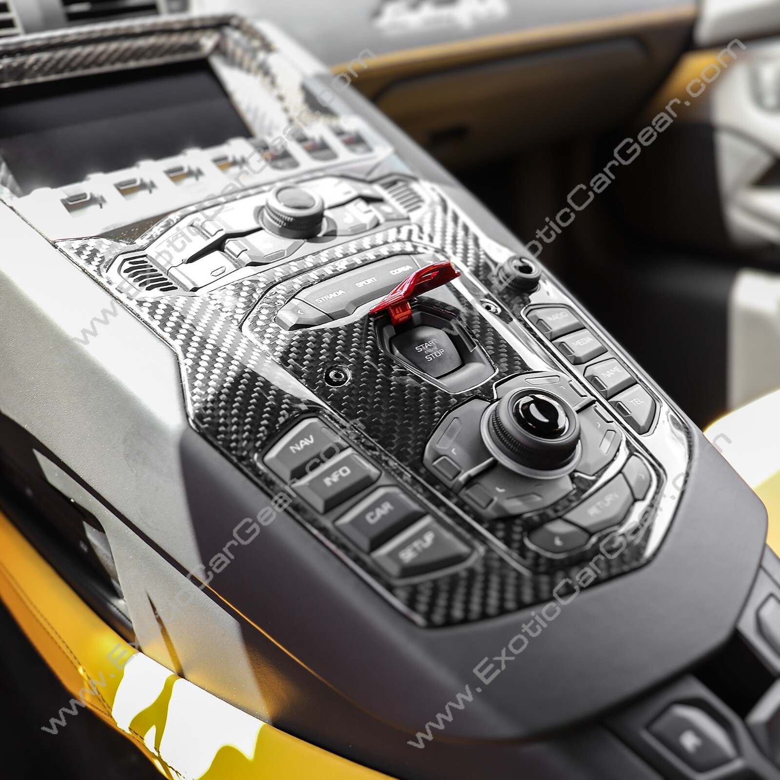 Lamborghini Aventador Carbon Fiber Large Center Start Plate