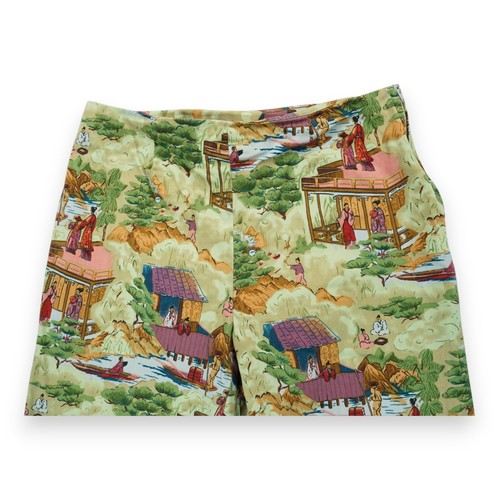 Samantha Stretch Women's Cropped All Over Print Pants Waist 26" Rise 9" Side Zip - Picture 3 of 5