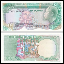 St. Thomas & Prince 100 Dobras, 1989, Pick#60, UNC