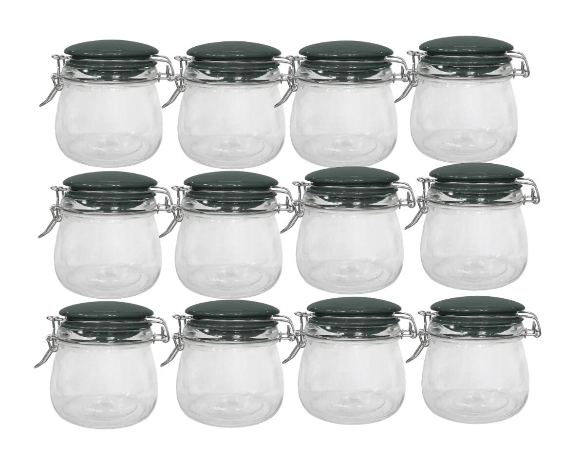 12 X 500ml Clip Lid Glass Storage Jars Airtight Containers Kitchen Mason Jars