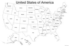 Map of United States USA Coloring Poster Kids Family Activity Educational 12x18