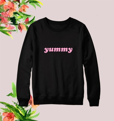 Yummy Felpa JUSTIN BIEBER Tour Concert Maglione musica FAN S Rosa Slogan |  eBay