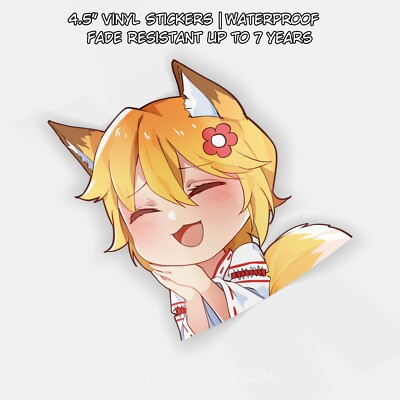 The Helpful Fox - Senko Chibi | Vinyl Anime Sticker JDM Window Peeker 