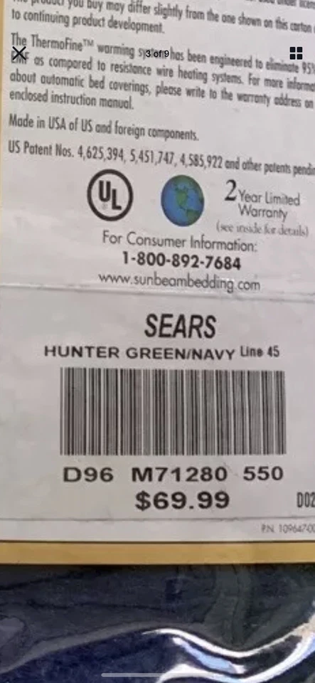 CuddleUp Sunbeam Warming Throw 3-LED 50x60 NEW Sealed SameDayHandling &Fast USPS - Image 4 of 4