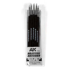 AK Interactive AK9086 Silicone Brushes Medium Hard Tip - Medium (5pcs) - US